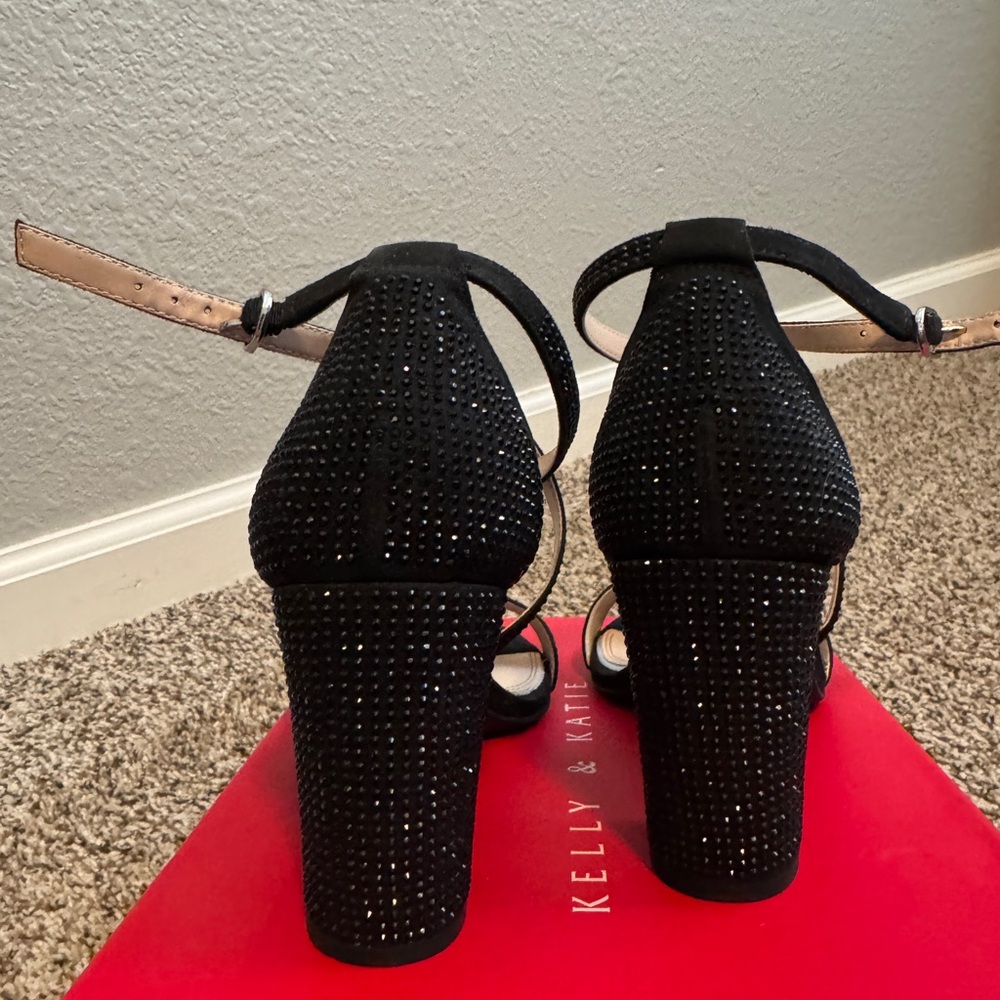 Black Rhinestone Heels